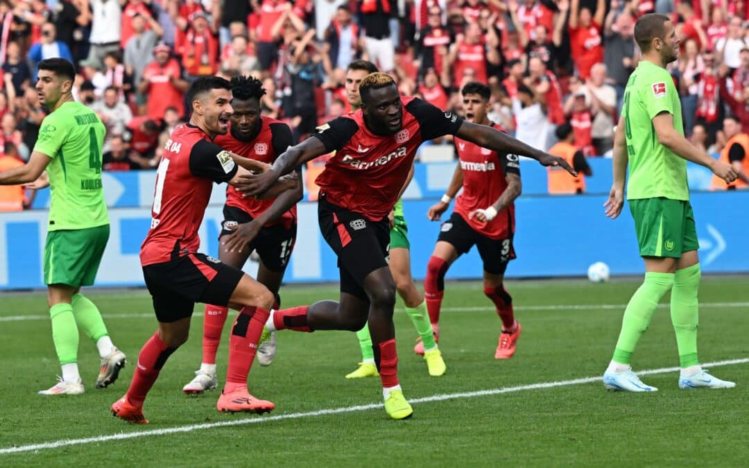 Victor Boniface lässt Bayer mal wieder in der Nachspielzeit jubeln.