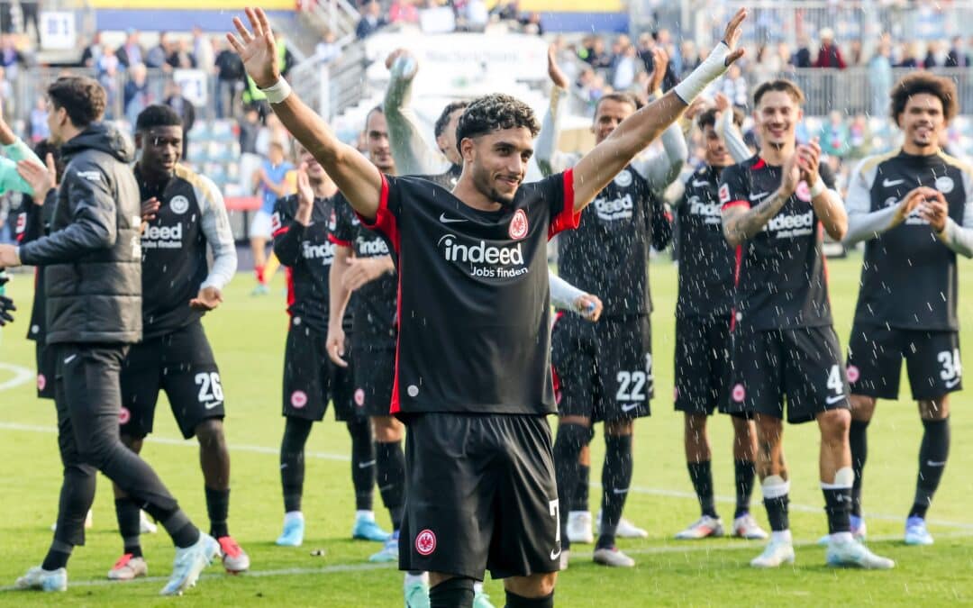 Aktuell der erfolgreichste Stürmer der Bundesliga: Omar Marmoush von Eintracht Frankfurt schoss beim 4:2 in Kiel seine Saisontore fünf und sechs.