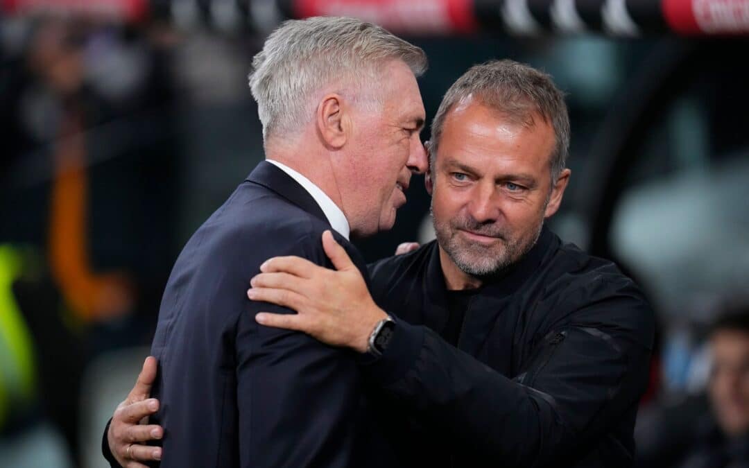 Carlo Ancelotti (l.) hatte mit Hansi Flick kein Problem, wohl aber mit dessen Assistenten Marcus Sorg.