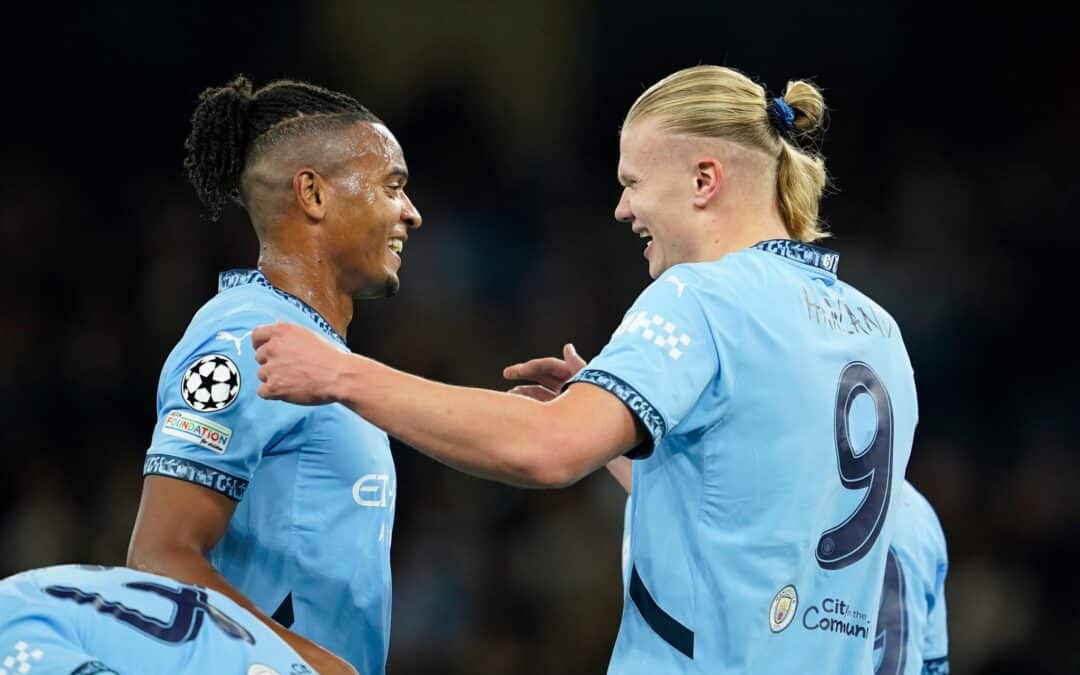 Superstar Erling Haaland (r) traf einmal mehr spektakulär für Manchester City.