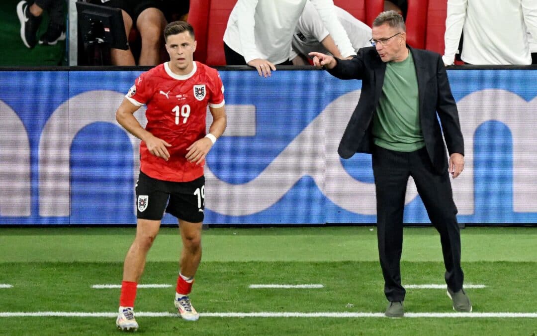 In der Nations League auf Erfolgskurs: Trainer Ralf Rangnick und Leipzigs Christoph Baumgartner.