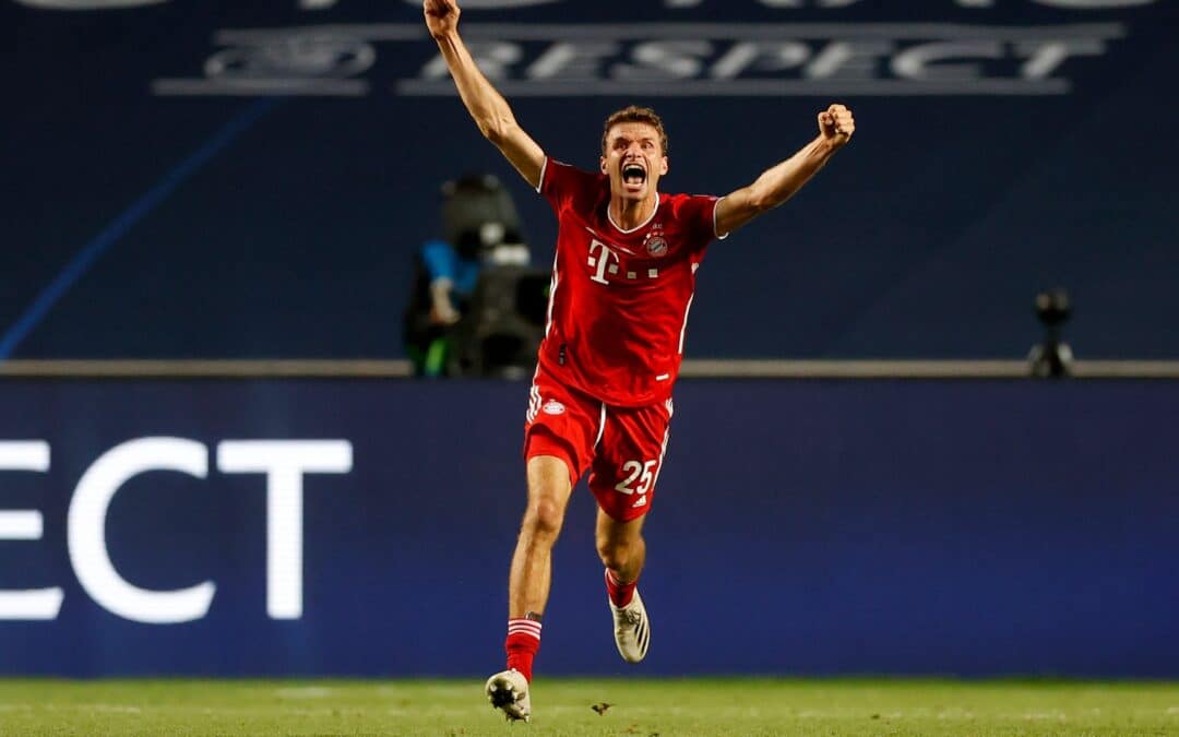 Jubelbilder von Thomas Müller wie hier nach dem Champions-League-Gewinn 2020 prägten seine Bayern-Karriere.