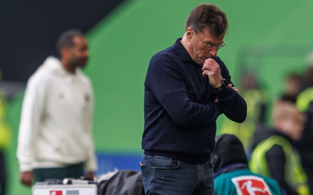 Der Abstieg droht: Wolfsburgs Trainer Dieter Hecking beim 0:1 gegen Werdder Bremen.