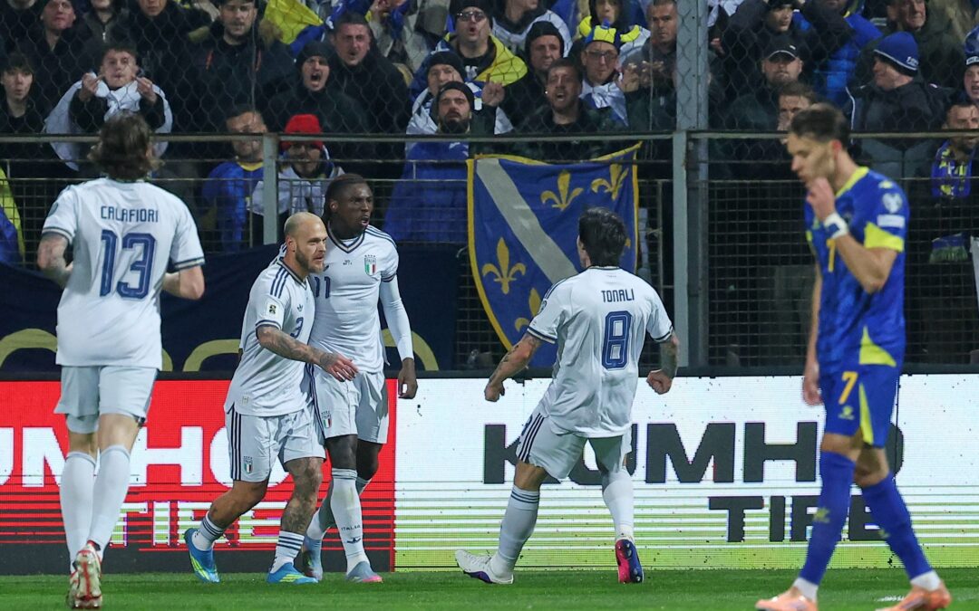 Kean bejubelt Italiens Führungstor.