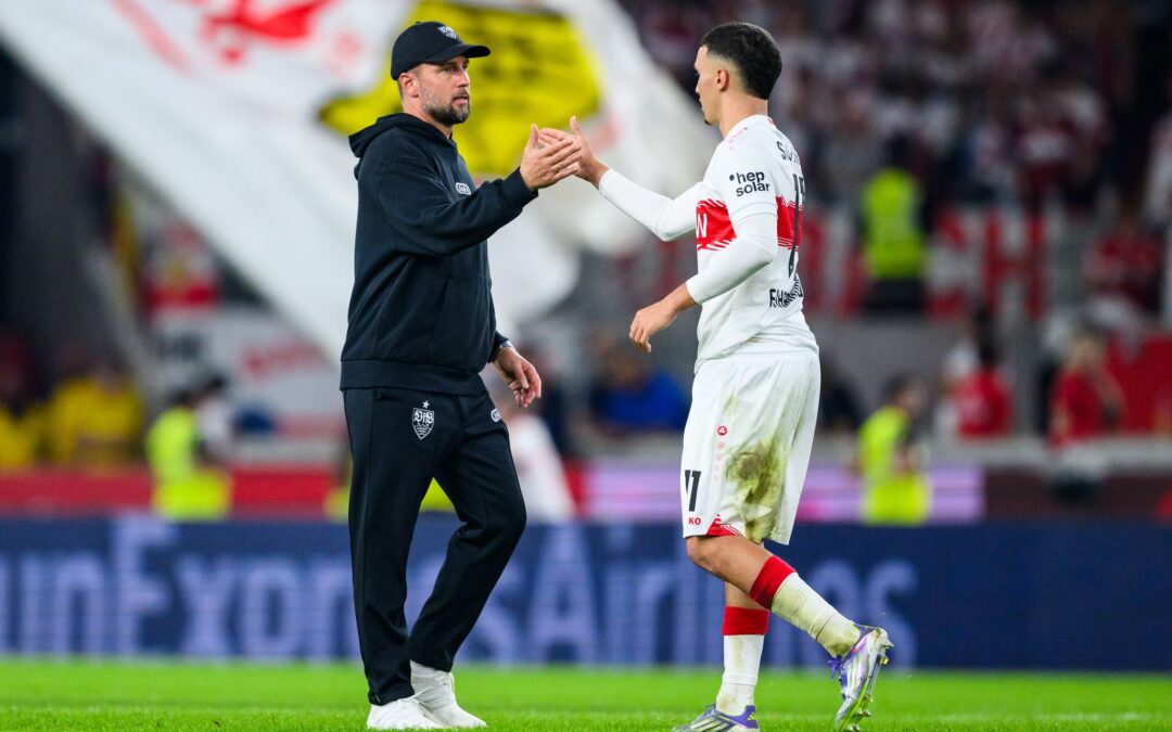 Sebastian Hoeneß und Bilal El Khannouss vom VfB Stuttgart (Archivfoto)